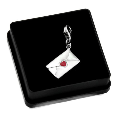 SREBRNA ZAWIESZKA CHARMS KOPERTA + PUDEŁKO