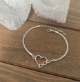 SREBRNA BRANSOLETKA SERCE NIESKOŃCZONOŚĆ pr.925 - Zdjęcie 5