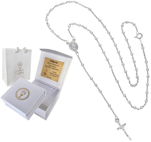 SREBRNY NASZYJNIK RÓŻANIEC SREBRO 925 NA PREZENT