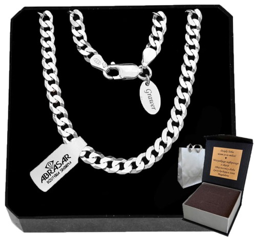 SREBRNY ŁAŃCUSZEK PANCERKA 5MM SREBRO 925 GRAWER 