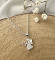 SREBRNY ŁAŃCUSZEK  I ANIOŁEK  Z CYRKONIAMI SREBRO 925 - Zdjęcie 3