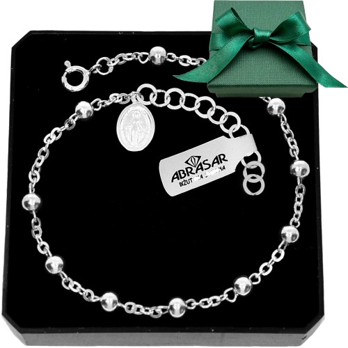 SREBRNA BRANSOLETKA RÓŻANIEC DZIESIĄTKA  pr.925