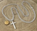SREBRNY ŁAŃCUSZEK PANCERKA 4 MM KRZYŻ SREBRO 925  - Zdjęcie 4