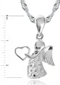 SREBRNY ŁAŃCUSZEK  I ANIOŁEK  Z CYRKONIAMI SREBRO 925 - Zdjęcie 6