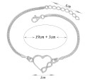 SREBRNA BRANSOLETKA SERCE NIESKOŃCZONOŚĆ pr.925 - Zdjęcie 2