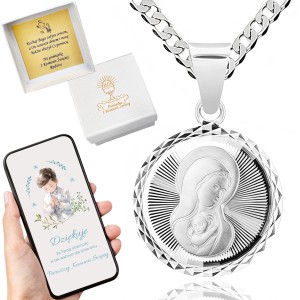 SREBRNY ŁAŃCUSZEK KOMUNIJNY I MEDALIK SREBRO 925