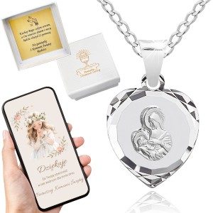 SREBRNY ŁAŃCUSZEK KOMUNIJNY I MEDALIK SREBRO 925