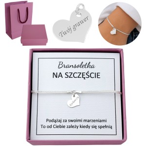 SREBRNA BRANSOLETKA + SERCE GRAWER pr.925