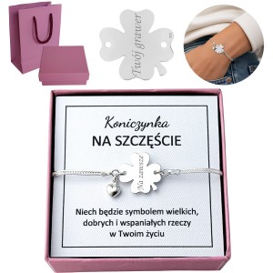 SREBRNA BRANSOLETKA KONICZYNKA + GRAWER pr.925