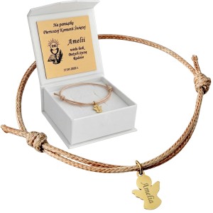 BRANSOLETKA DZIĘCIĘCA ANIOŁEK + GRAWER STAL 316L