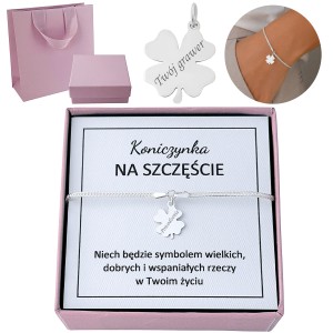SREBRNA BRANSOLETKA + KONICZYNKA GRAWER pr.925