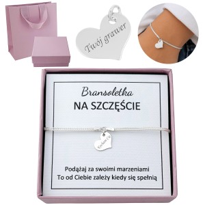 SREBRNA BRANSOLETKA + SERCE GRAWER pr.925
