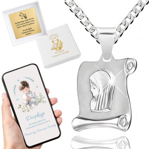 SREBRNY ŁAŃCUSZEK KOMUNIJNY I MEDALIK SREBRO 925